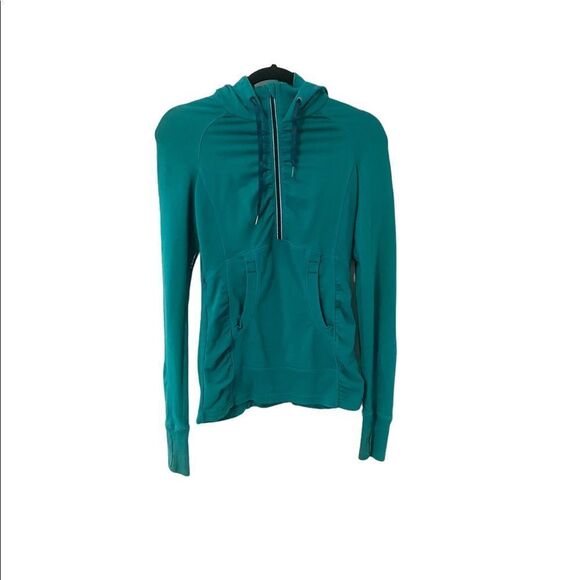 Athleta Heavenly Hail Half Zip Pullover Hoodie Hoodie Teal Size XS - Picture 2 of 9